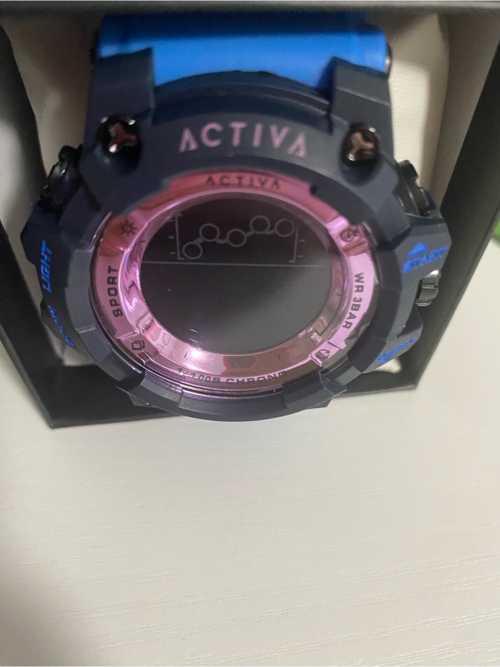Activa Blue Strap with Pink Bezel Digital Sport Watch